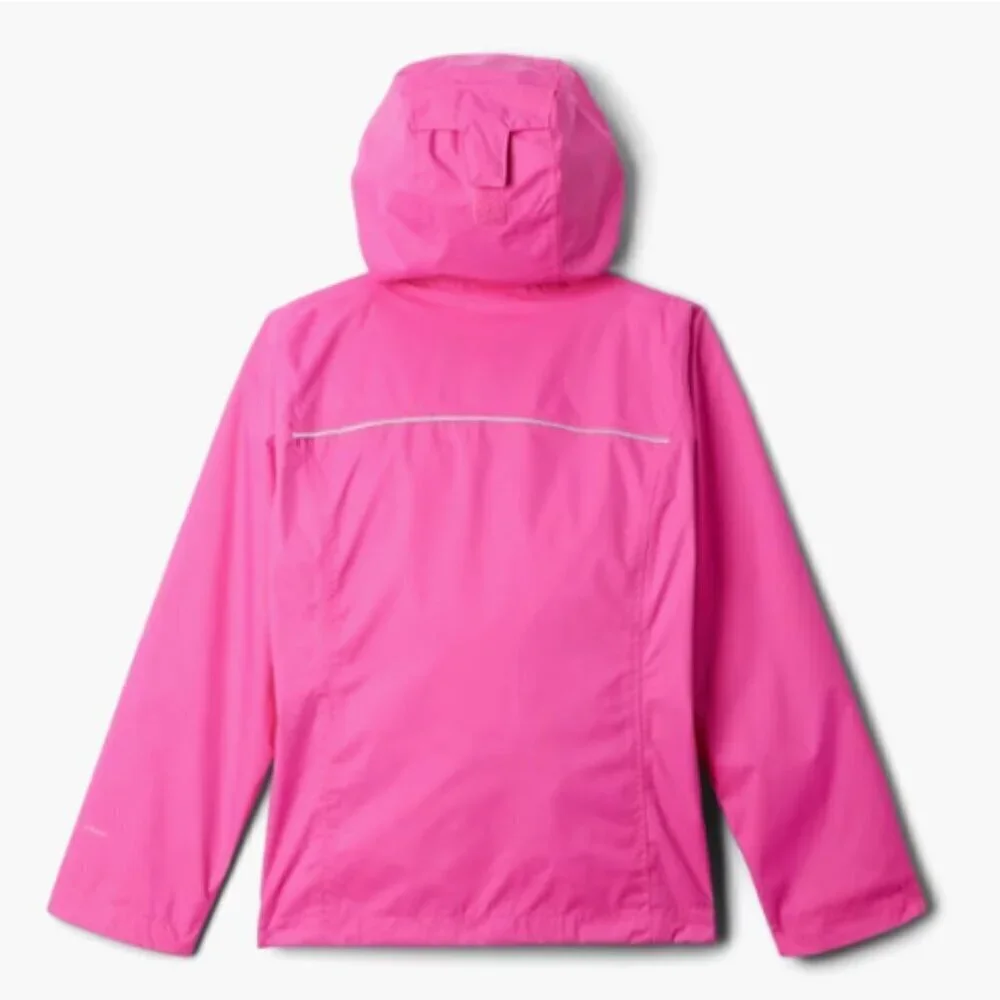 Columbia Girls Small Arcadia Jacket Kids Pink Hood Mesh Lining Waterproof NWT